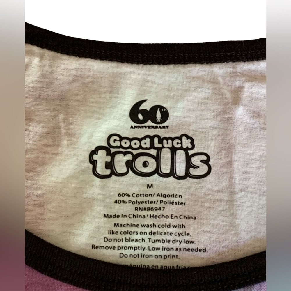 NWT Good Luck Trolls Woman’s Colorful Tie-Dye Tank Top 60 Year Anniversary Med. - Picture 3 of 8